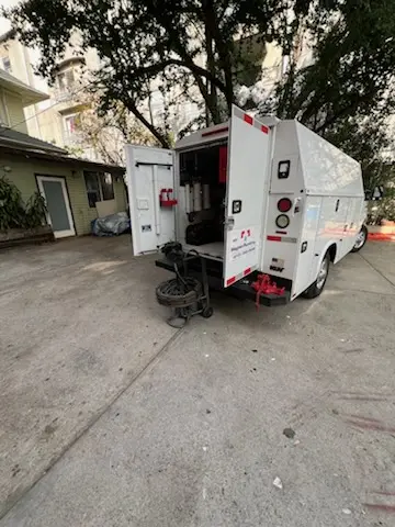 Magnet Plumbing service vehicle on-site for Slab Leak Repair in The Courtyards